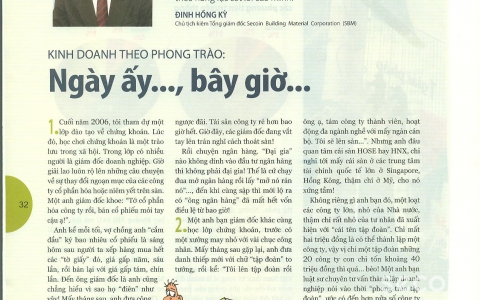 Kinh doanh theo phong trào: Ngày ấy..., bây giờ...